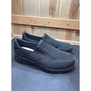 Skechers Mens Wide Fit Slip-On Shoes Black Mesh Size 12